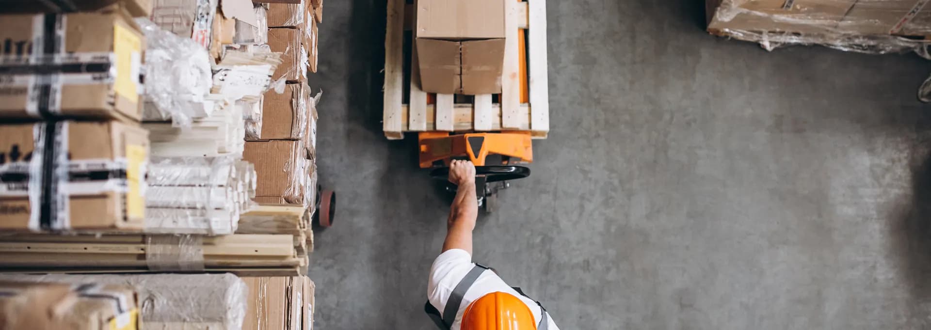 eCommerce fulfilment warehouse with packages and inventory for online order shipping